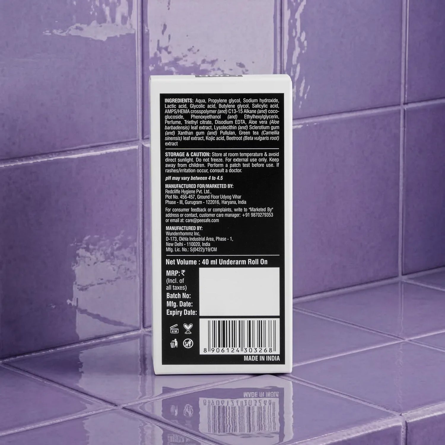 4% AHA BHA Underarm Roll-On - Aqua