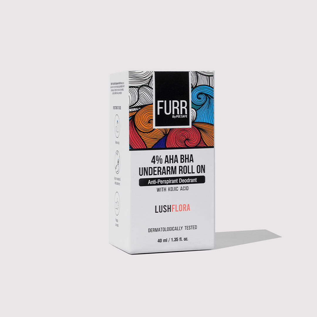 Furr 4% AHA BHA Underarm Roll On - Flora (Pack of 2)