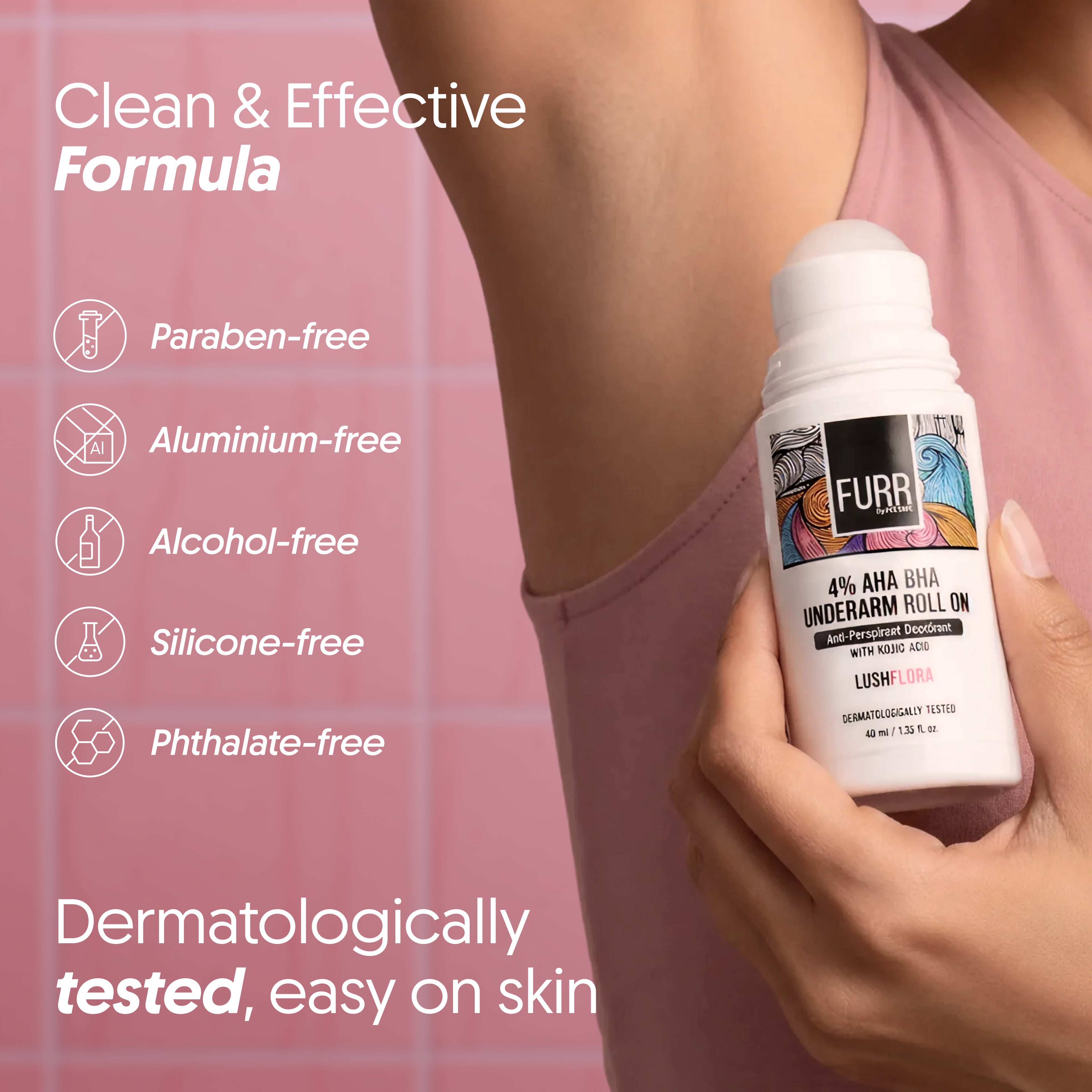 4% AHA BHA Underarm Roll On - Flora