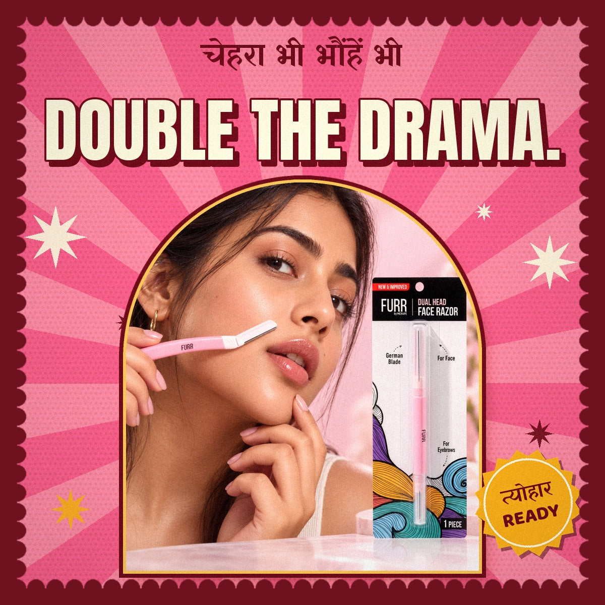 Dual Head Face Razor For Women (3N)