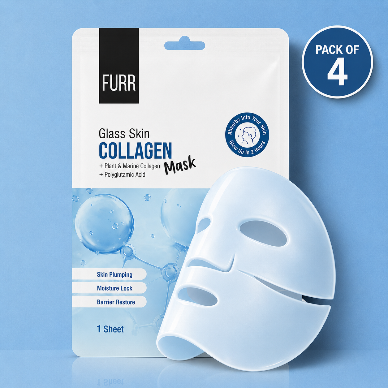 Glass Skin Collagen Mask - Pack of 4